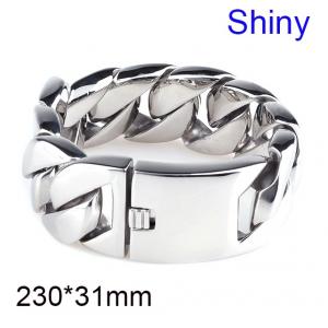 Domineering and personalized smooth cast men's titanium steel thick bracelet - KB14626-D