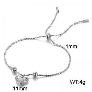 Japanese and Korean Fashion Sweet Heart Adjustable White Fritillaria Heart Bracelet - KB146753-KLX