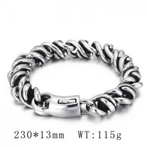 Men's Vintage Twist Rope Polishing button Bracelet - KB152112-KJX