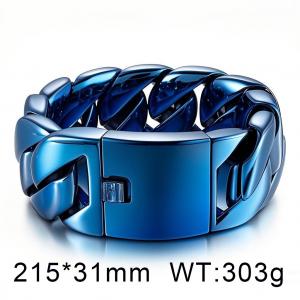 A domineering, fashionable and imposing men's thick punk Blue electroplating bracelet - KB162786-KJX