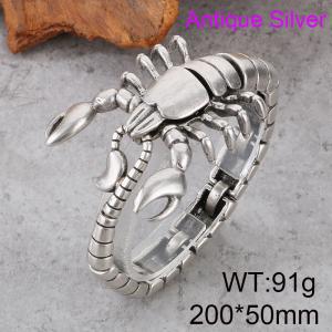 Punk Animal Scorpion Male Exaggeration Jewelry Stainless Steel Bracelet - KB170067-KJX