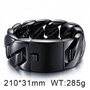 210x31mm Retro Domineering Black Cuban Chain Stainless Steel Jewelry Male Bracelets - KB185267-KJX