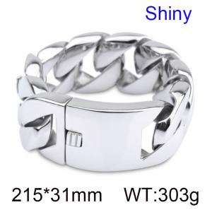 Domineering and personalized smooth cast men's titanium steel thick bracelet - KB31778-D
