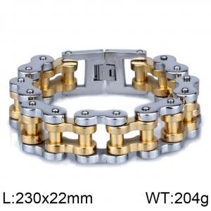 Golden domineering bicycle model stainless steel trendy men's bicycle bracelet - KB42848-D