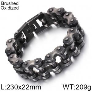 Powerful oxidation color bicycle model stainless steel trendy men's bicycle bracelet - KB68853-BD