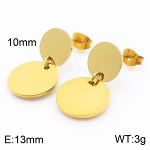 Stainless steel small round earrings - KE114400-Z