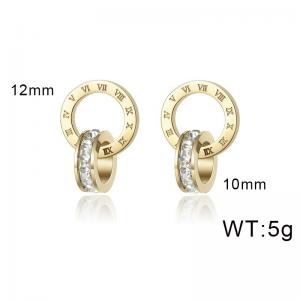 Stainless Steel Stone&Crystal Earring - KE119052-YWYM