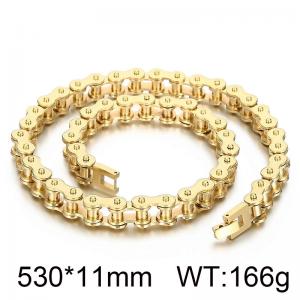Gold color bicycle chain fashion necklace bicycle chain - KN235356-K