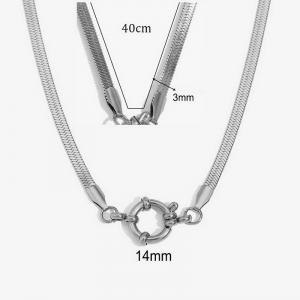Stainless steel spring buckle pendant necklace - KN286024-Z