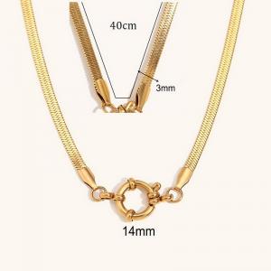 Stainless steel spring buckle pendant necklace - KN286025-Z