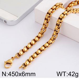 SS Gold-Plating Necklace - KN82173-Z