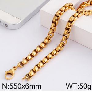 SS Gold-Plating Necklace - KN82175-Z