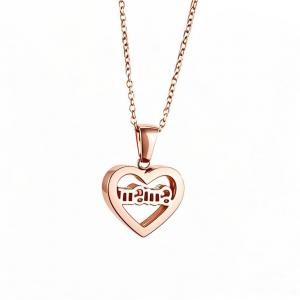 SS Rose Gold-Plating Necklace - KN89584-K