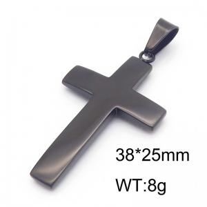 Black stainless steel cross pendant - KP78112-HR