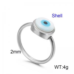 Round stainless steel Devil's Eye Shell Special Ring - KR82954-KGC