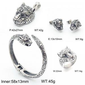 Punk style animal series tiger stainless steel jewelry men's set - KS218298-KJX