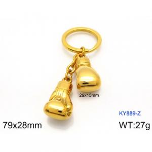 Hollow DIY jewelry accessories with small and exquisite steel colored boxing gloves keychain - KY889-Z